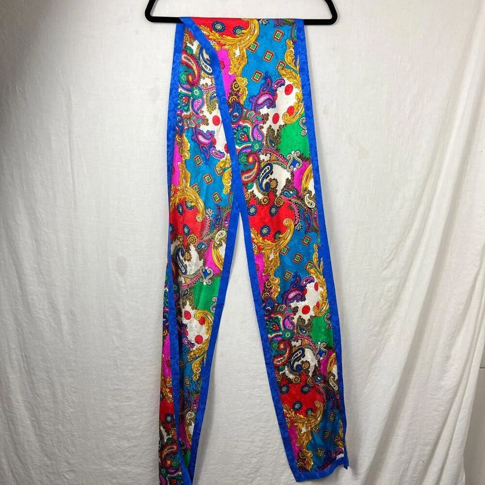 Vintage Diane Freis 100% Silk Maxi Dress Womens M Paisley Deadstock Avant Garde - Picture 15 of 15